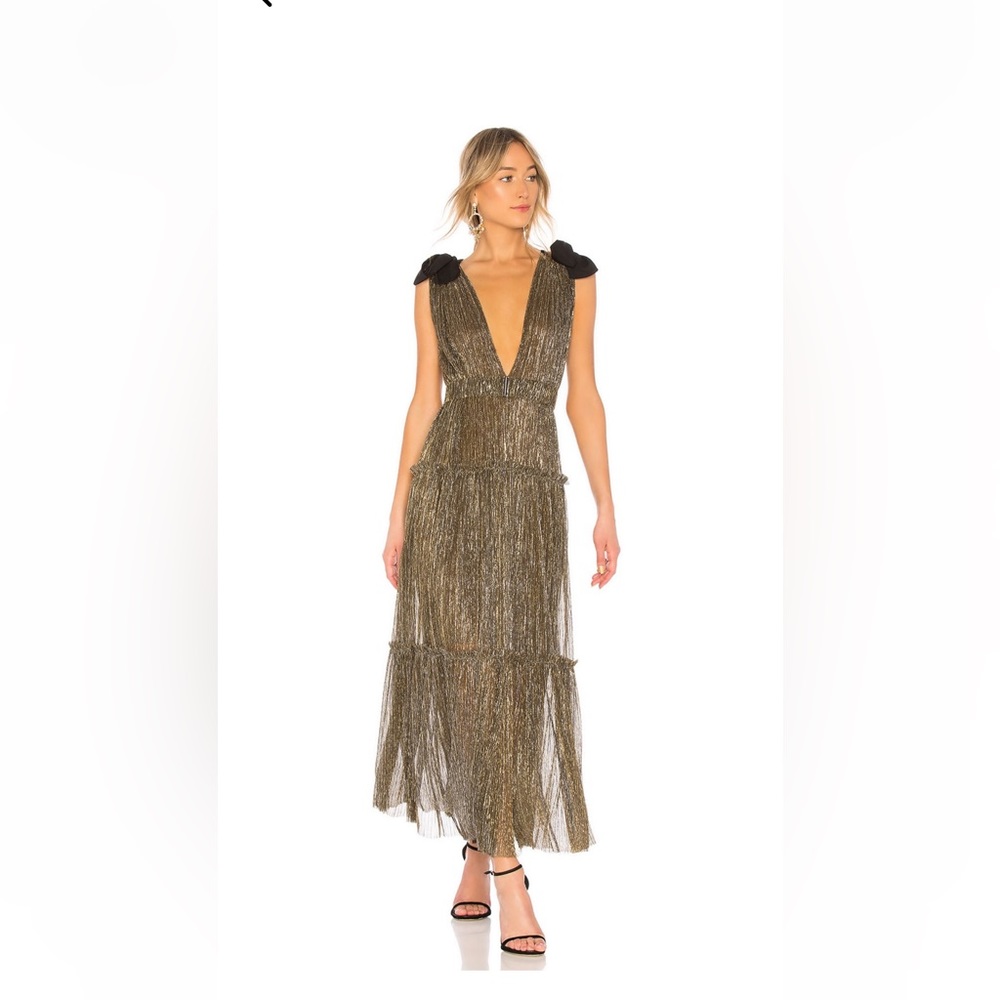 Sabina Musayev Gold and Black Ray Dress XS